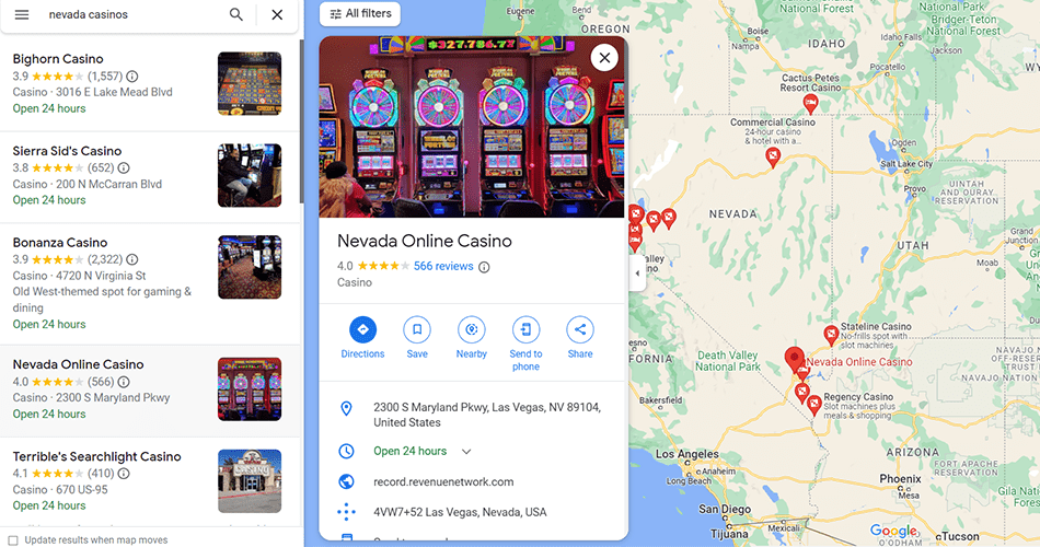 Nevada online casino spam